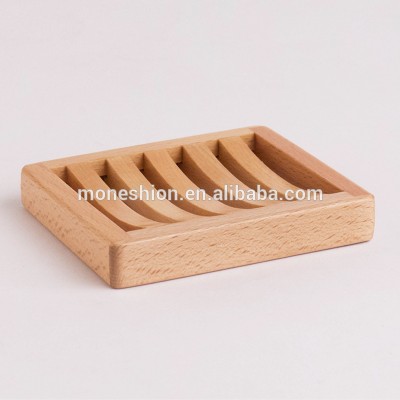 Eco-friendly Natural Wood Soap Dish Soap Holder For Household Bathroom